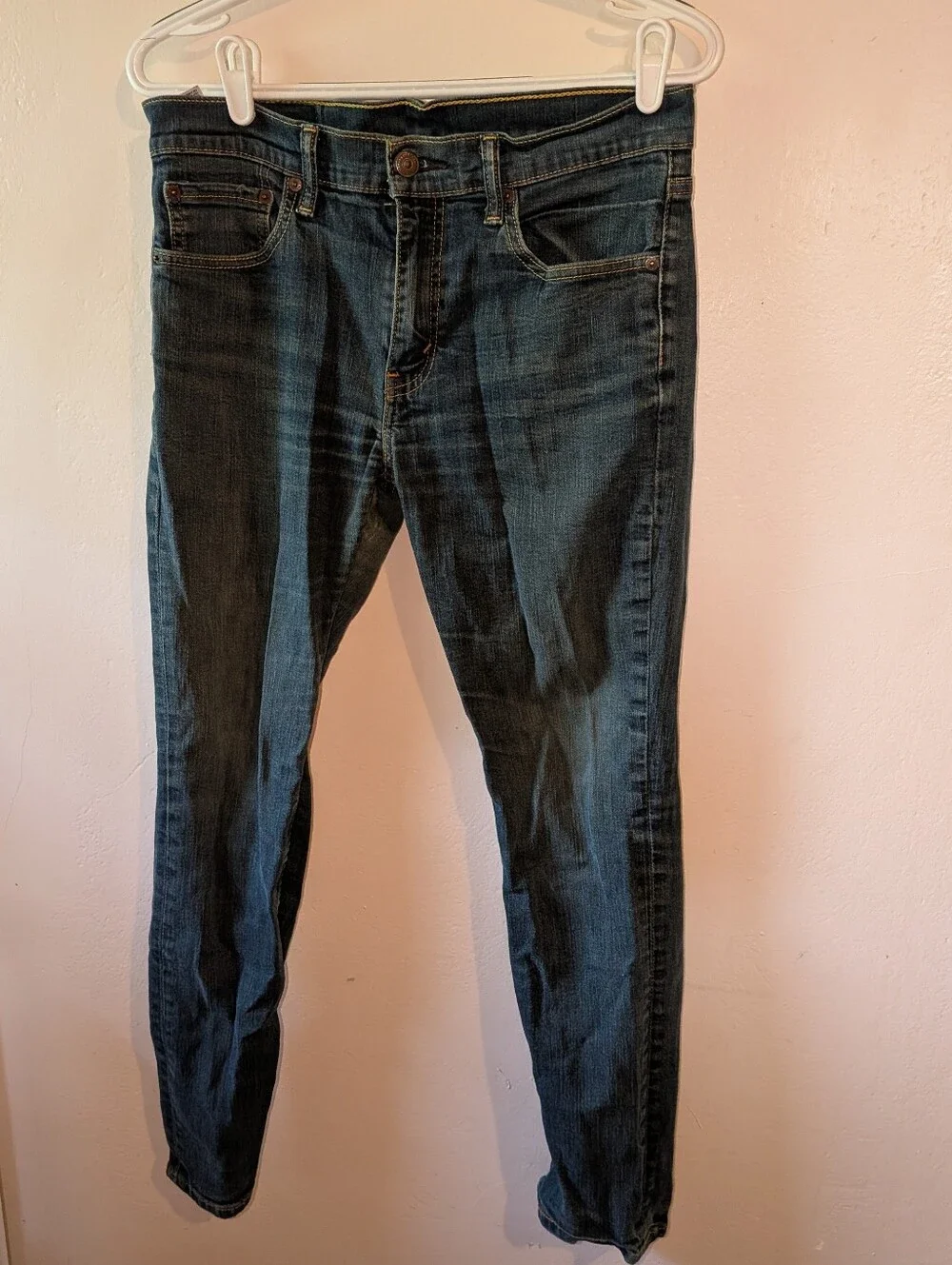 Levi's Blue Denim Jeans with Tan Leather Patch